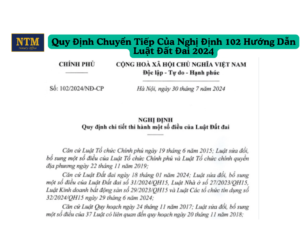 Quy Định Chuyển Tiếp Của Nghị Định 102 Hướng Dẫn Luật Đất Đai 2024