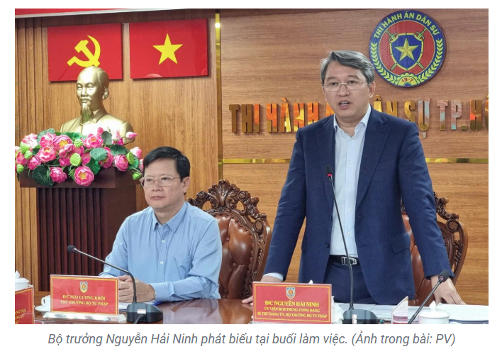 Bộ trưởng Nguyễn Hải Ninh làm việc với cơ quan Thi hành án dân sự TP.HCM: Tập trung tháo gỡ "điểm nghẽn", nâng cao hiệu quả công tác Screenshot 2026 03 06 082048